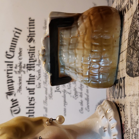 Vintage Japan pair pottery head &Purse - Picture 3 of 6